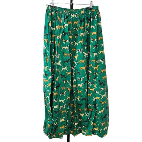 Anthropologie Maeve The Jacie Poplin Printed Maxi Skirt, Dog Pattern, Cotton, S - Picture 3 of 8